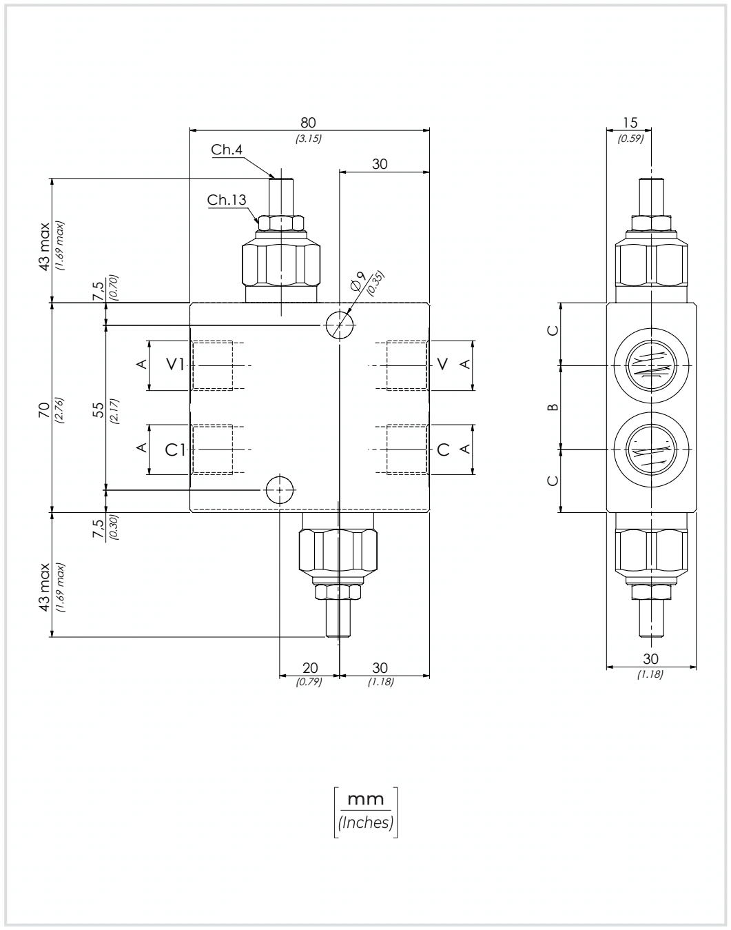 Габариты и присоединительные размеры VBDC — Oleoweb CAT24EI00.02 — PDF, с. 80; печатная с. 55.