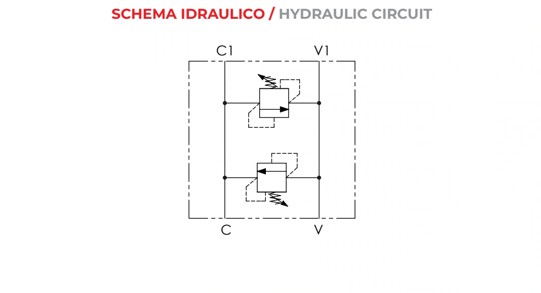 Гидравлическая схема VBDC — Oleoweb CAT24EI00.02 — PDF, с. 80; печатная с. 55.
