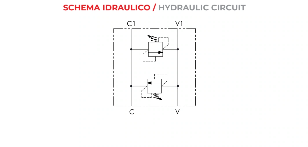 Гидравлическая схема DCM — Oleoweb CAT24EI00.02 — PDF, с. 83; печатная с. 58.