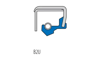 B2UX2 — уплотнение вала / сальник Simrit / Merkel, схема профиля и посадочные размеры