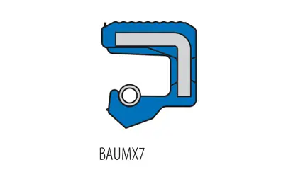 BAUMX7 — уплотнение вала / сальник Simrit / Merkel, схема профиля и посадочные размеры